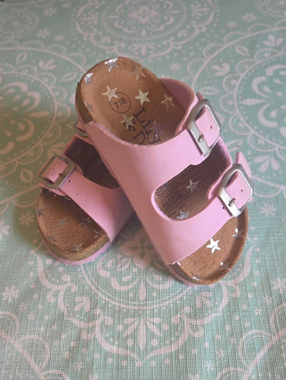 Kids Lavender Double-Buckle Slide Sandals